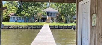 Rare find! Lovely Beachfront Home with your own pier and newly added sandy beach