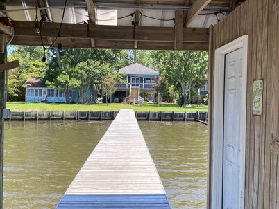 Rare find! Lovely Beachfront Home with your own pier and newly added sandy beach
