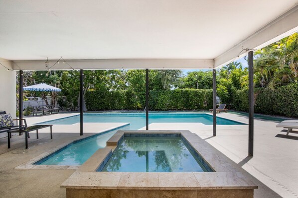 Outdoor pool, a heated pool