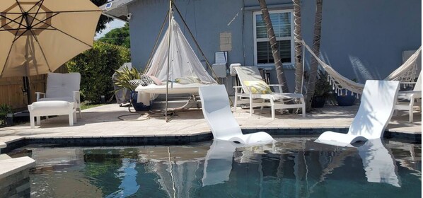 Outdoor pool, a heated pool