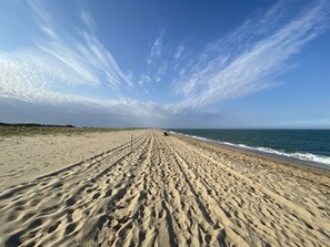 Beach nearby, sun loungers