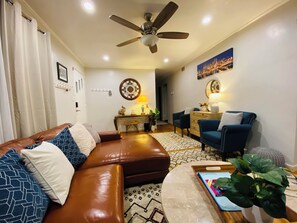 Smart TV, table football, ping pong, books