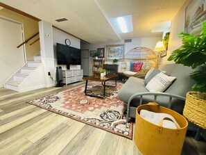 Smart TV, table football, ping pong, books