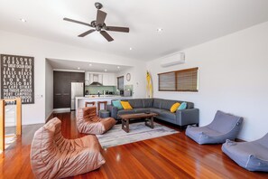 TV connectée, cheminée, jeux vidéo, lecteur de DVD