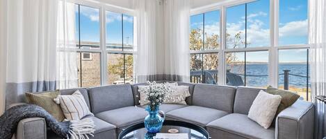 Smart TV, fireplace, video games, DVD player