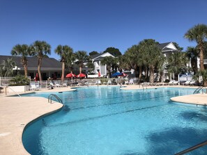 Indoor pool, outdoor pool - Sea Trail 2BR - Golf, Bike, Beach Getaway! Clean, Quiet, Pools, Great View! (Sunset Beach)