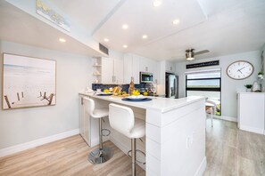 Fridge, microwave, oven, stovetop - Magazine-Worthy Waterfront Condo ~Heated Pool & Spa w/Resort Amenities & WiFi; Walk to Shops/Dining (Marco Island)