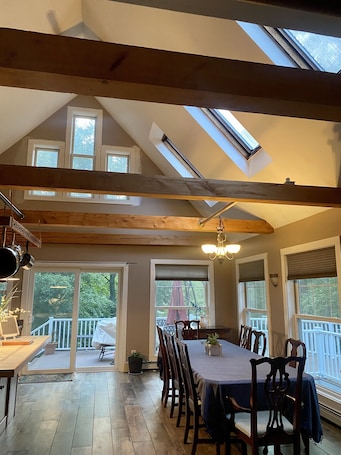 Dining. Secluded 2-Acre Lakefront Home! Book Your Getaway!