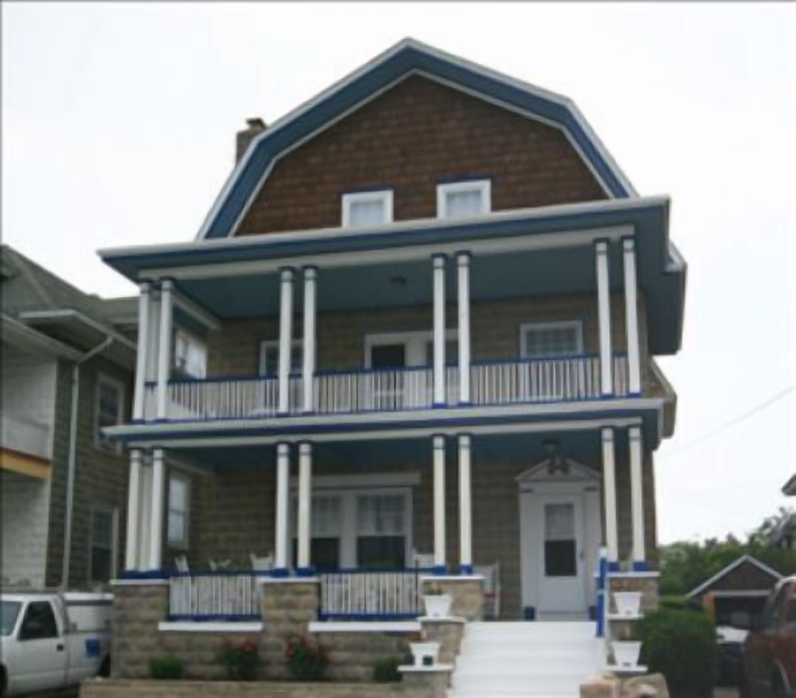 A Classic Cape May beach house centrally located, beach block, with a large front porch.