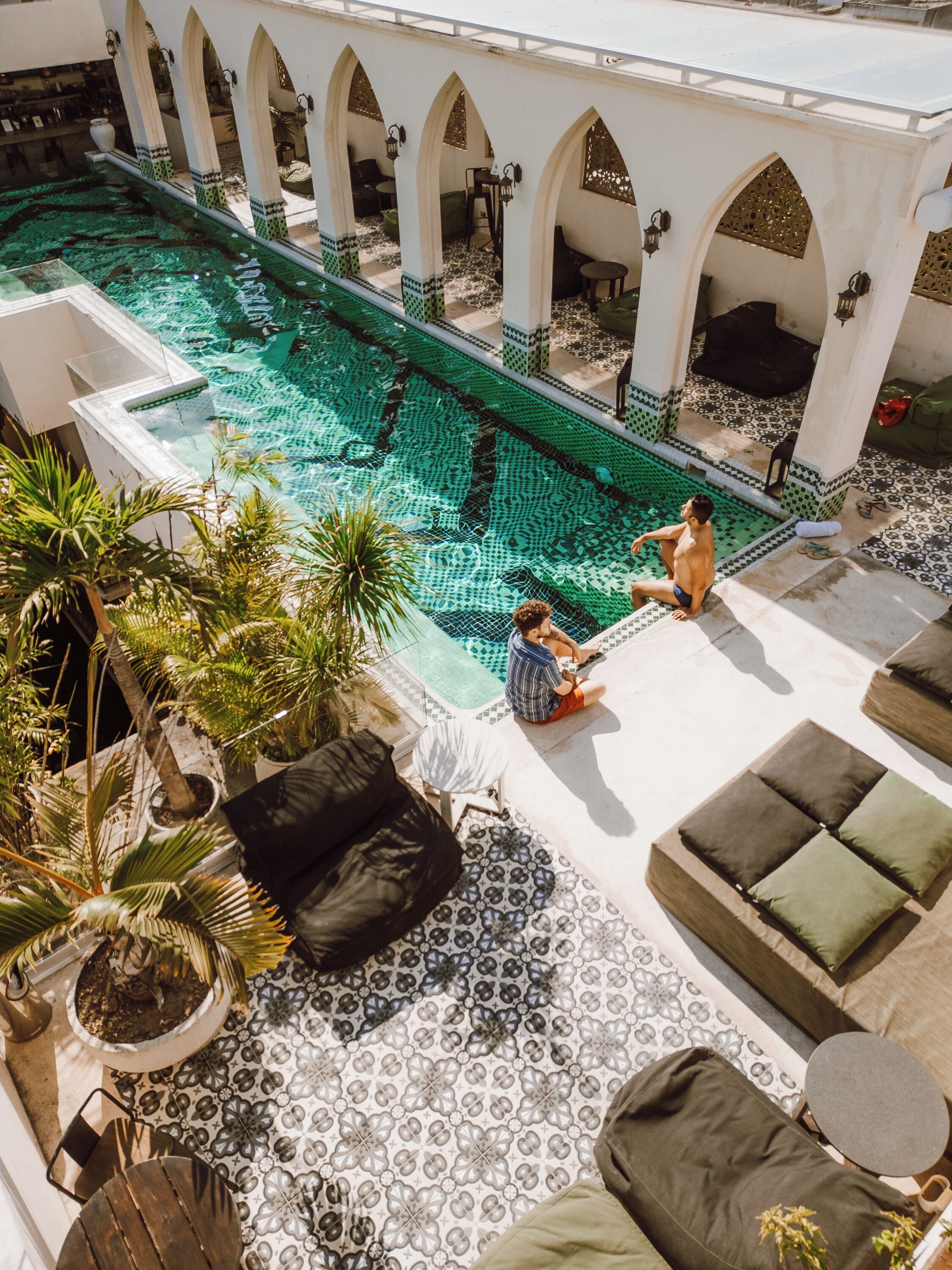 2 outdoor pools, open 9:00 AM to 10:00 PM, pool loungers