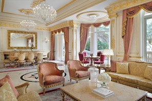 Raffles, Villa, Multiple Beds | Living area | 48-inch Smart TV with digital channels, TV, iPod dock