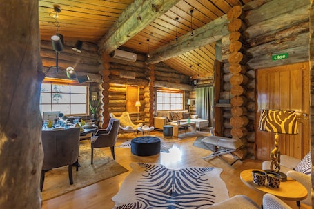 Área de sala de estar. Kuukkeli Log Houses Teerenpesä - Premium Suite A48