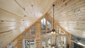 TV, fireplace, foosball