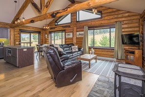 TV, fireplace, offices