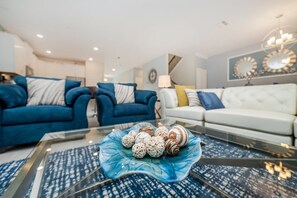 TV, DVD player, stereo