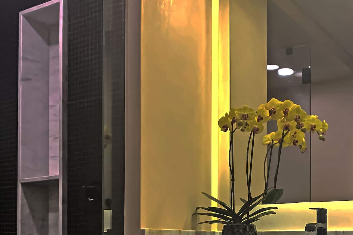 free toiletries, hair dryer, towels, soap