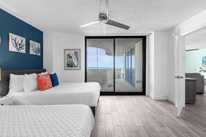 2 bedrooms, desk, iron/ironing board, travel crib