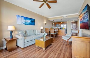 Smart TV, DVD player, stereo, offices - Maui Resort Rentals: Honua Kai Konea 1022 - Top-Floor 1BR w/ Partial Ocean AND West Maui Mountain Views (Lahaina)