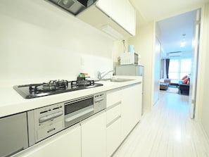 Business Apartment, Non Smoking | Private kitchenette | Fridge, microwave, stovetop, electric kettle - Kicon Hotels Fuchsia (Nagoya)