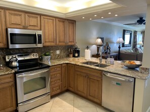 Fridge, microwave, oven, stovetop - Beautiful Beach Front Condo (renovated) (Bonita Springs)