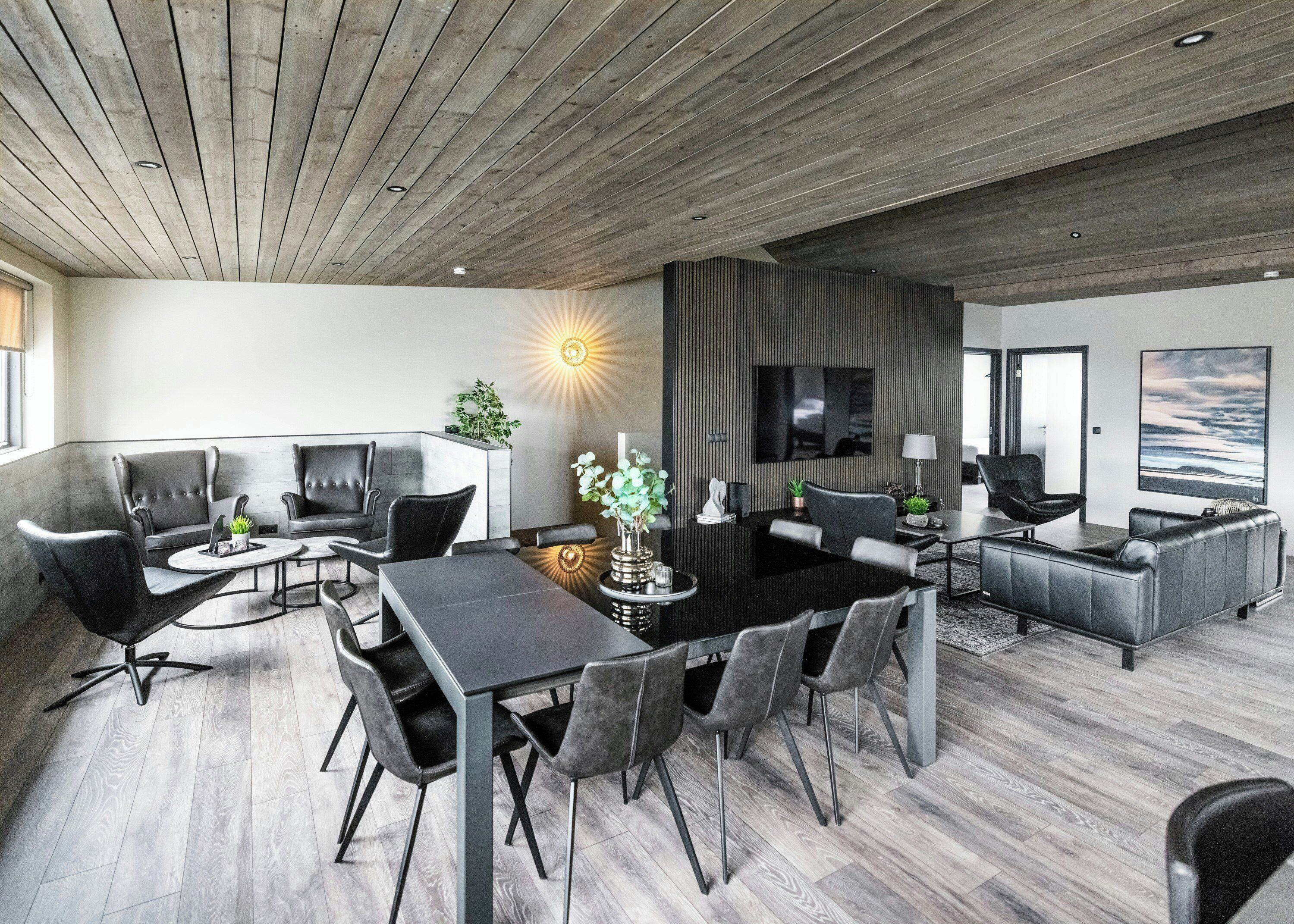 Standard Apartment | Living room | 75-inch Smart TV with digital channels, TV, heated floors