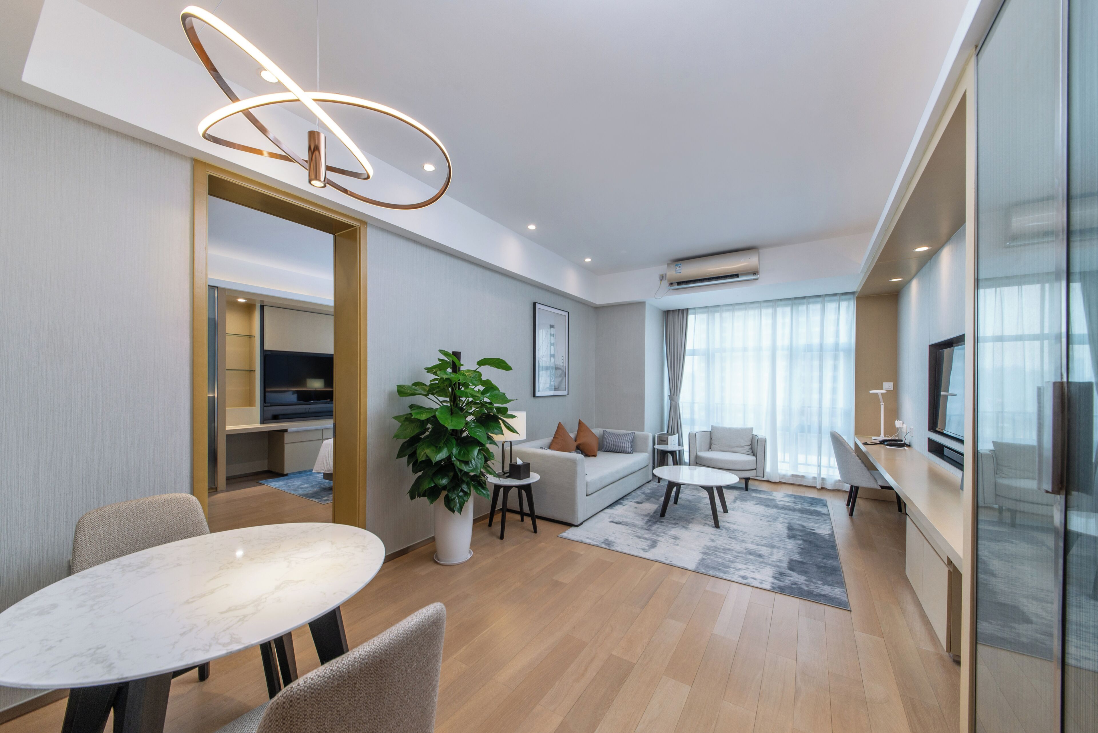 Executive Room, 1 Bedroom | Living room | 55-inch LCD TV with cable channels, TV