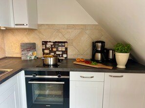Fridge, microwave, dishwasher, electric kettle