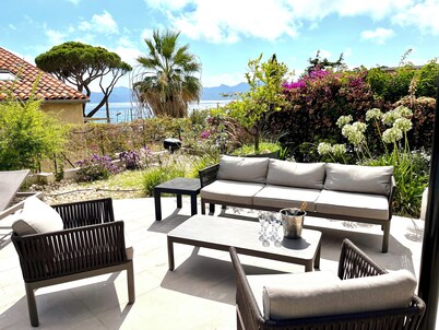 Hermosa villa, Cannes, vista del mar, 15min de Palais du Festival, Playa 1min 