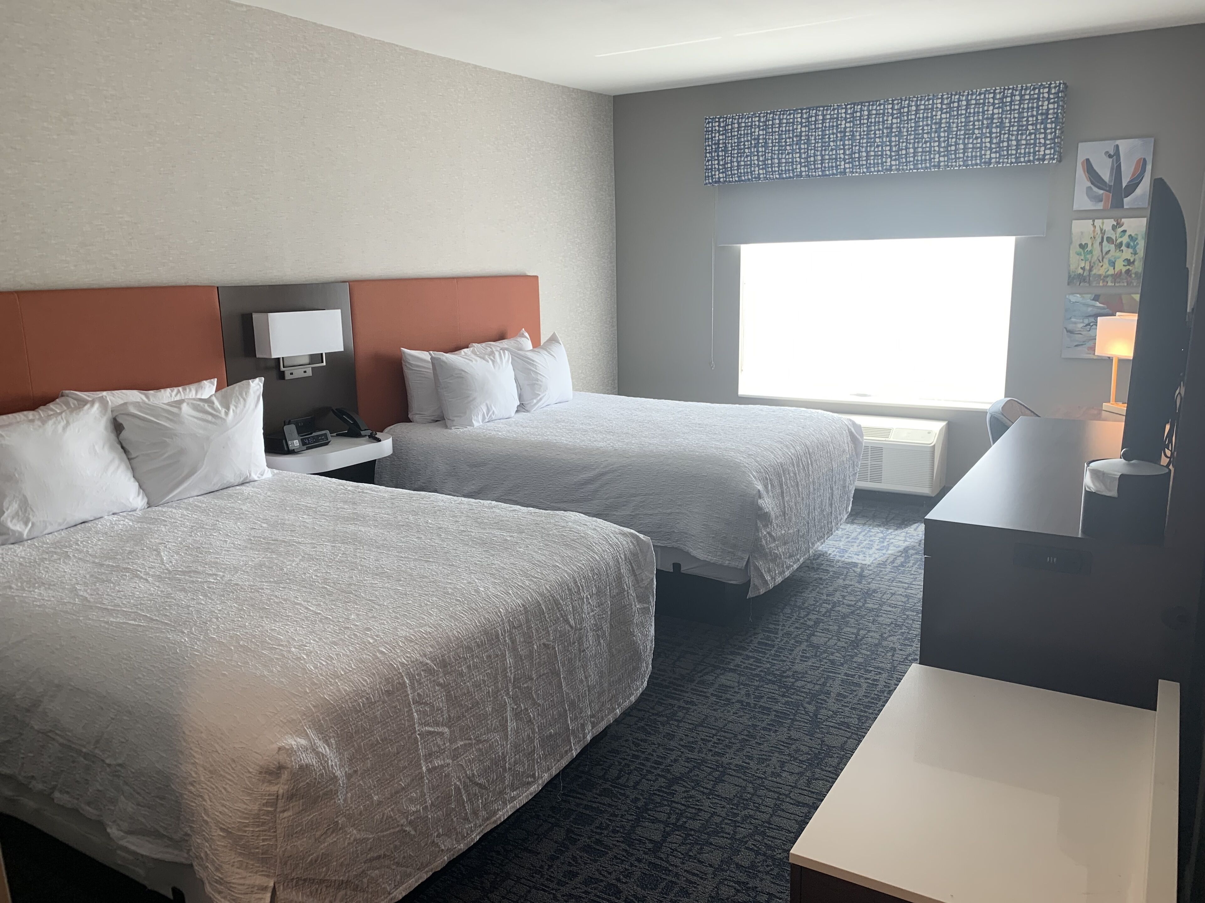 room, 2 queen beds, refrigerator | iron/ironing board