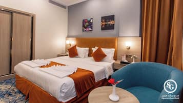 Doppia Deluxe uso singolo, 1 letto king | Biancheria da letto di alta qualità, materassi a doppio strato, minibar