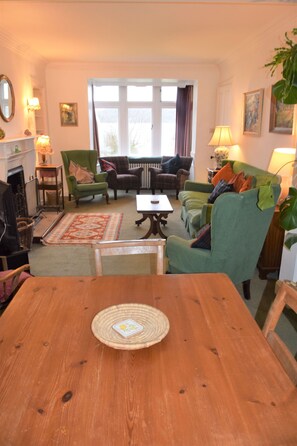 TV, lareira, DVD player