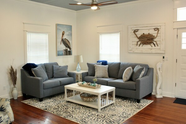 Smart TV, DVD player, books, video library