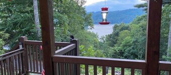 2 Views!  Front view of Lake Glenville & back view of Christmas Tree farm!