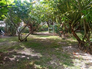 Property grounds - Bungalow in shared garden with house, seafront and private beach.  (Moorea motu temae)
