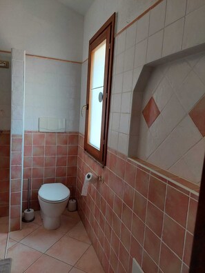 Dusche, Haartrockner, Bidet, Handtücher