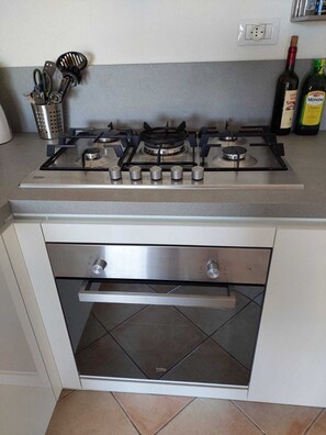 Fridge, oven, stovetop, dishwasher - Sea view, Pleasant house in the heart of olive groves in the countryside (Murta Maria)