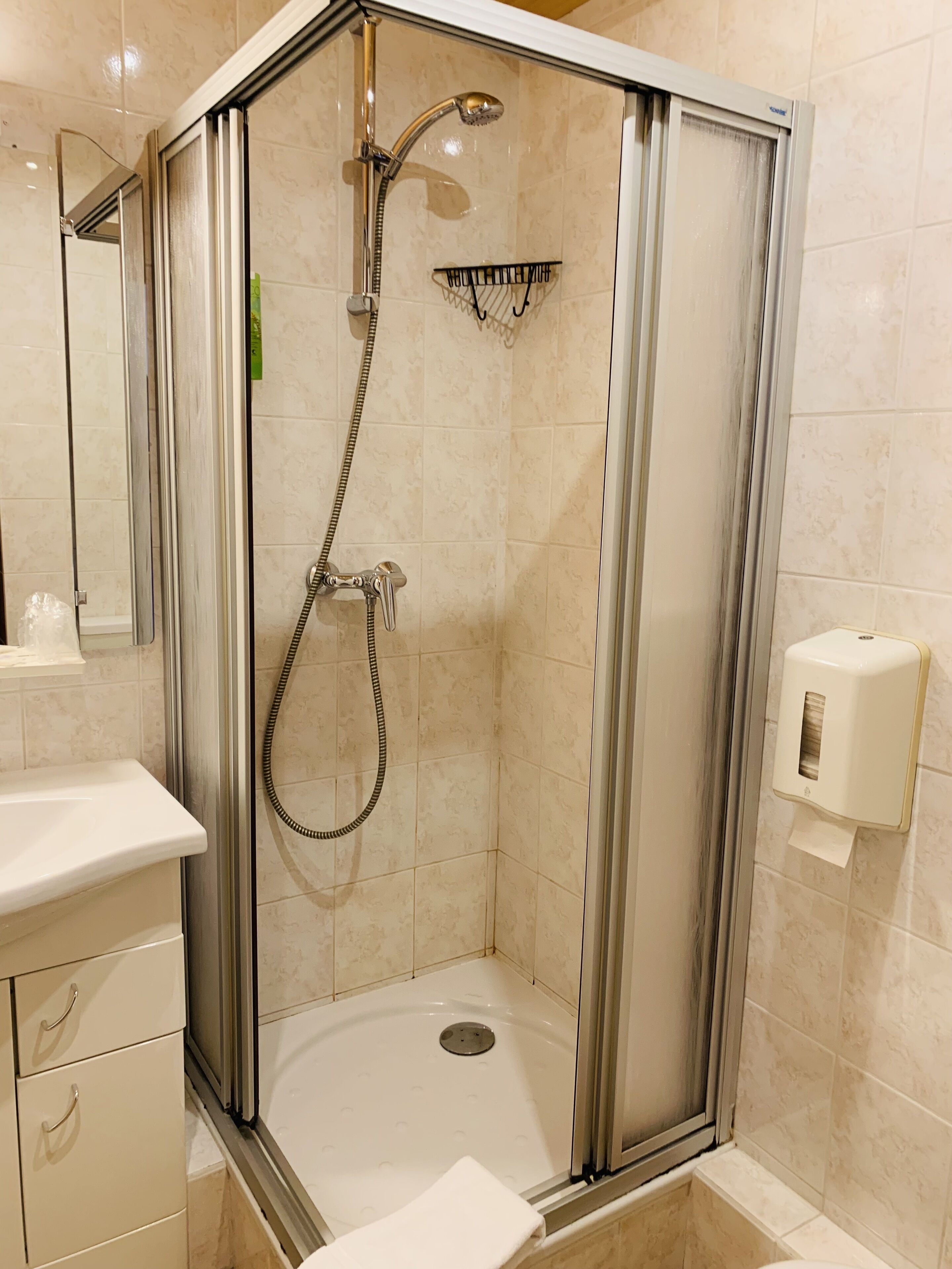 free toiletries, hair dryer, towels, soap