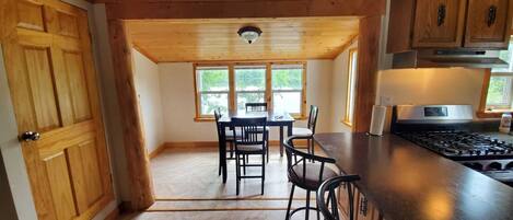 Microwave, coffee/tea maker, cookware/dishes/utensils