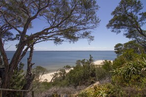 Accommodatie ligt op het strand, ligstoelen