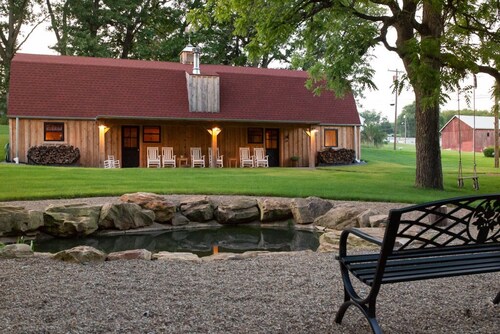 Unique 3 bedroom barn with a fireplace and pond