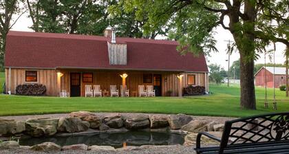 Unique 3 bedroom barn with a fireplace and pond