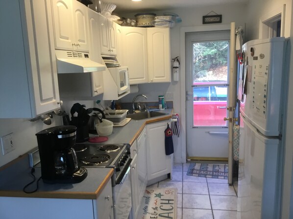 Fridge, microwave, oven, stovetop - Gilford Cottage on Winnipesaukee w/ Boat Slip & Beach. (Gilford)