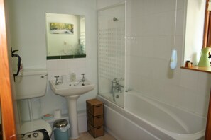 Bathroom - Barn Cottage - Farm Park Stay with Hot Tub, BBQ & Fire Pit (Swansea)