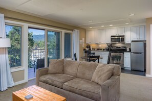 TV, fireplace, streaming services