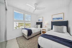 2 bedrooms, desk, iron/ironing board, travel cot