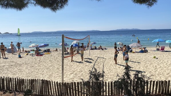 Beach nearby, sun-loungers