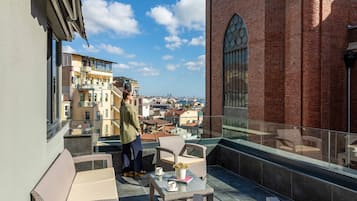 Suíte estúdio panorâmica, terraço | Sacada