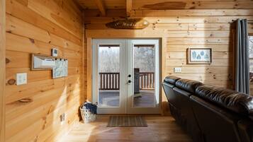 Smart TV, fireplace, video games, DVD player