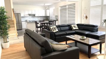 Smart TV, fireplace, table tennis, books