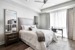 2 bedrooms, desk, iron/ironing board, travel cot